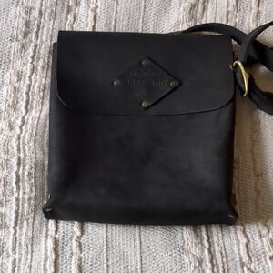 Portland Leather Hawkeye Satchel Crossbody Bag In Shadow Black
